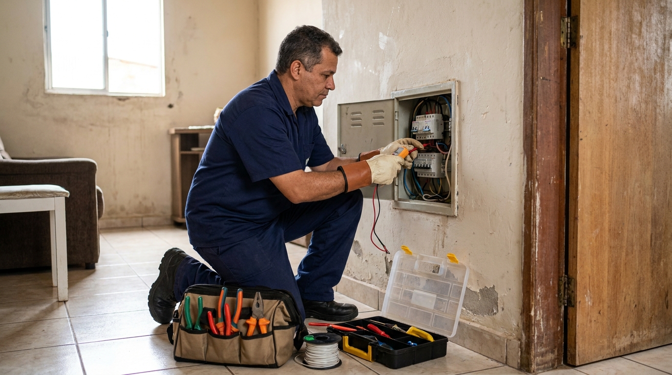 Eletricista com ferramentas em Maceió‑AL